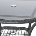thumbnail image 6 of Outdoor Rattan Dining Set With 4 Chairs Grey Weather Resistant Patio Furniture For Small Space Backyard And Balcony Use, 6 of 9