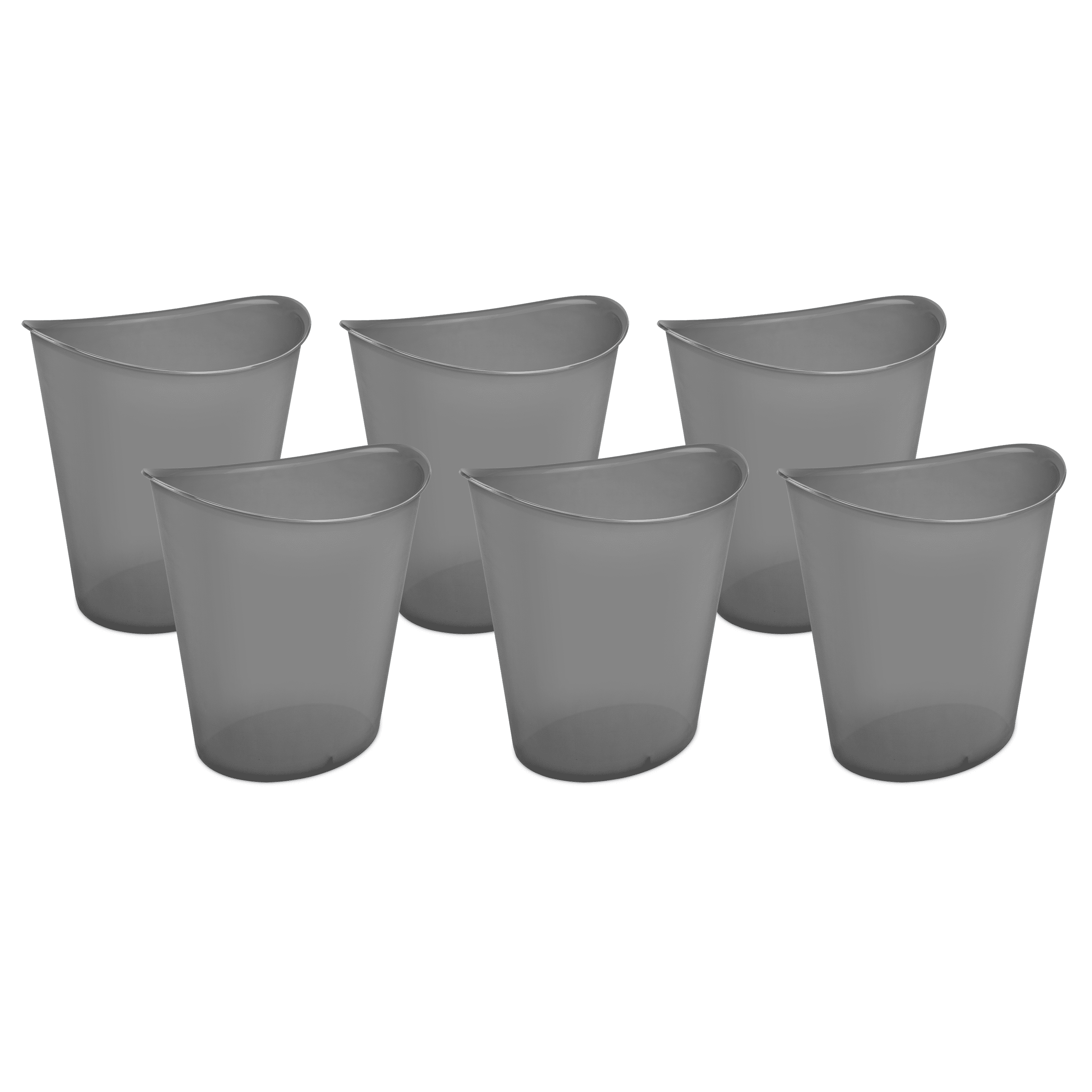 Sterilite 3 Gal Oval Wastebasket, Gray Flannel Tint (Case of 6) by Sterilite Corporation