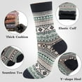 thumbnail image 5 of COOPLUS Mens Wool Crew Socks Warm Knit Vintage Socks for Men Thermal Thick Socks 5 Pairs, 5 of 6