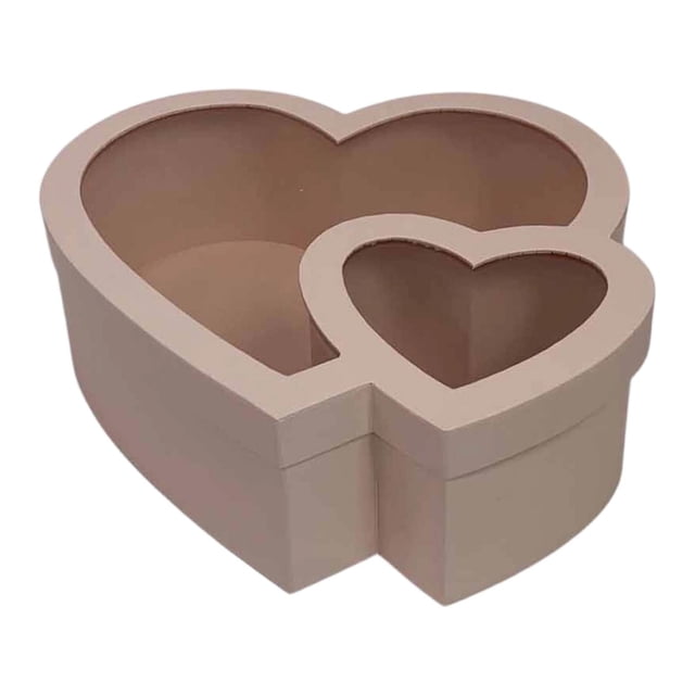 segolike Heart Shaped Flower Box Transparent for Valentines Day Flowers Packaging Mom Pink