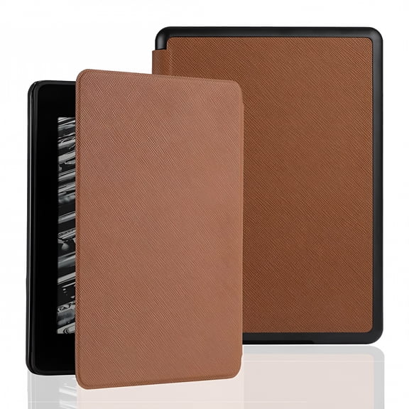 GJX Case for Kindle Paperwhite 11th Generation (2021 Release) and 2022 Models, Premium Slim Folio Leather Cover with Auto Wake/Sleep, Protective E-Reader Sleeve, Brown