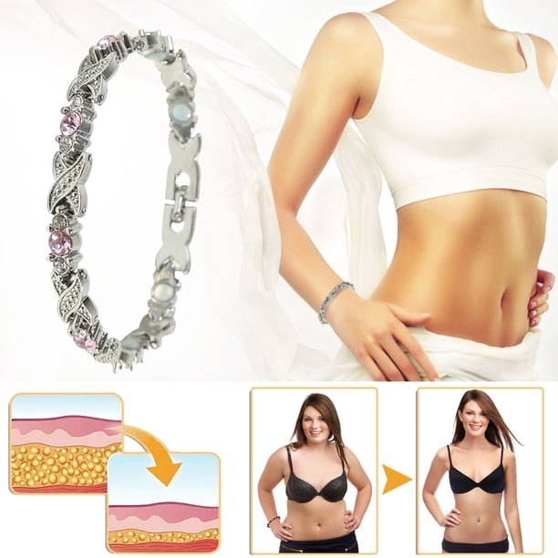 Fiudx Pulsera Magnética de Circonitas para Parejas, Magnetoterapia para Mejorar La Salud, Accesorio de Moda con Diseño Elegante, Alivio Del Dolor, Uso Diario para Mujer, Potencia de 3500 Gauss.