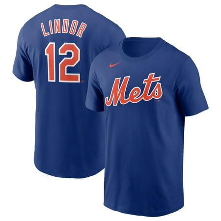 Men's Nike Francisco Lindor Royal New York Mets Name & Number T-Shirt