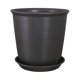 thumbnail image 2 of Kearding Maceta de flores para suelo de , maceta de jardín para dormitorio, maceta de resina, contenedor de plantas suculentas con bandeja, Jardín y Patio Gris Negro/Bandeja 18 cm * 13 cm * 10 cm, 2 of 6