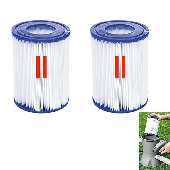 2 Pack Swimming Pool Filter Compatible for Cartridge Type II, Replacement Hot Tubs Filter Compatible with Lay Z Spa Filter Pump