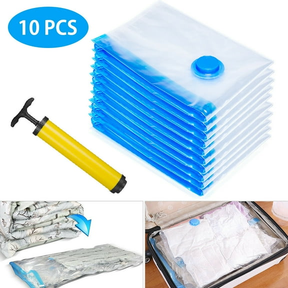 10x Large Jumbo Vacuum Seal Storage Bags Garment Travel Sealer Space Saver  PUMP