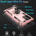 thumbnail image 3 of Samsung Galaxy A71 5G Case (Not Fit Galaxy A71 4G) with HD Screen Protector, Dual Guard Protection Series Case with Portable Magnetic Ring Stand for Samsung A71 5G (Rose Gold Military Case), 3 of 8
