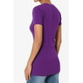 thumbnail image 4 of Women's & Juniors Basic Round Crew Neck Short Sleeve Stretch Cotton Spandex T-Shirts, 4 of 4
