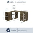 thumbnail image 2 of BELLEZE Trition L Shaped Computer Desk Home Office Corner Desk With Open Shelves And Drawers, Rustic Oak, 2 of 7