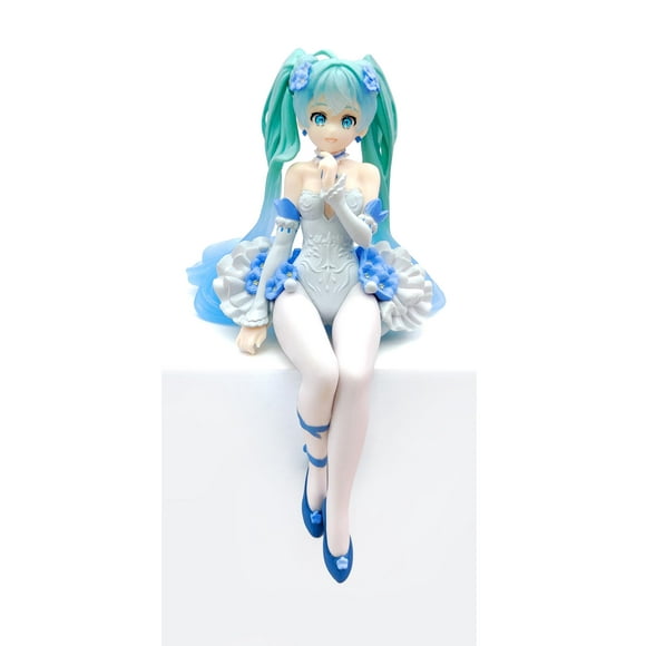Figura de niña anime BGVEI Miku, juguete de PVC con forma de flor azul, 14 cm