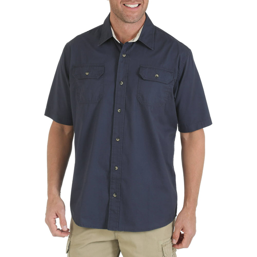 Wrangler - Men's Short Sleeve Woven Shirt - Walmart.com - Walmart.com