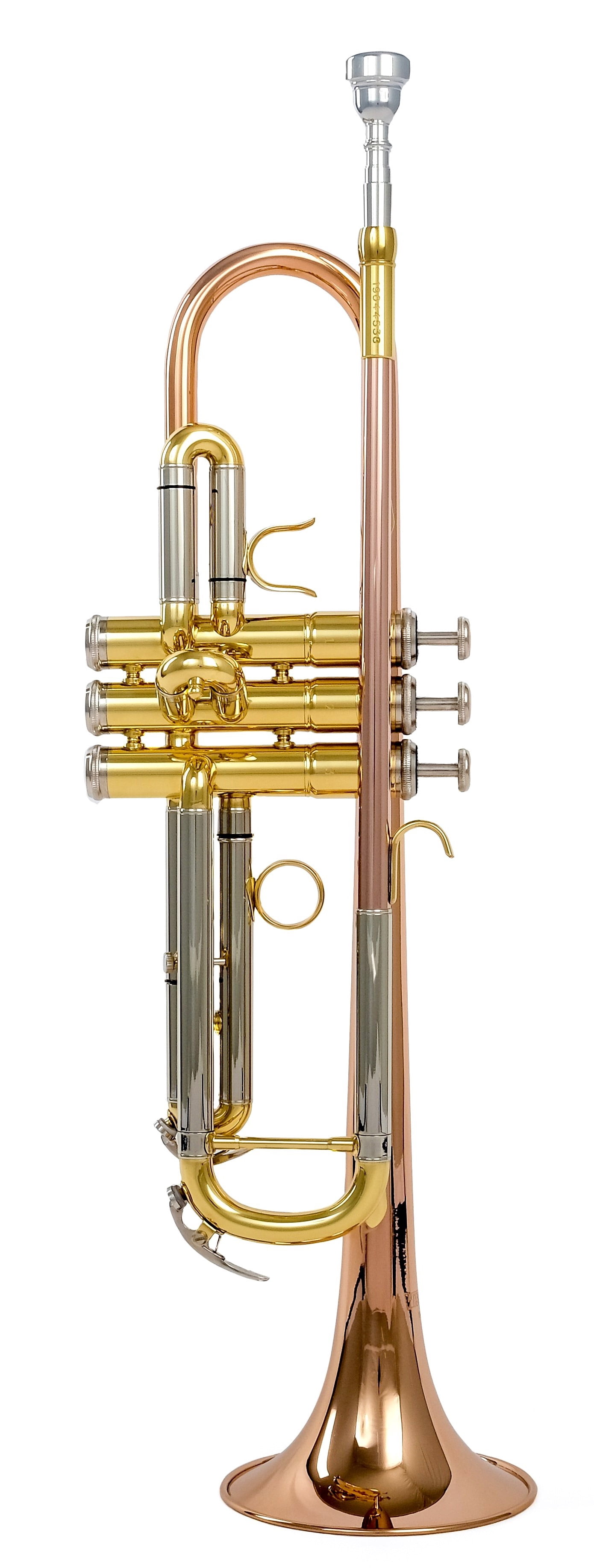 DTR-400 Trumpet, Bb, brass lacquered, rose brass lead pipe and bell, 3 Stainless steel pistons, with ABS or Canvas case