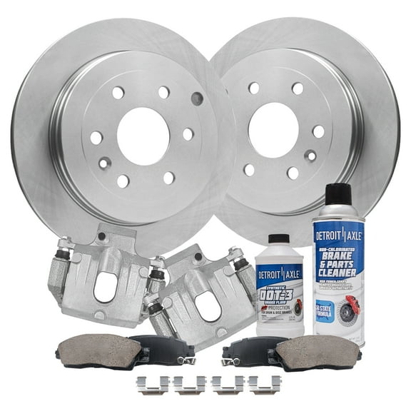 Detroit Axle - Rear Brakes and Rotors Brake Pads Brake Calipers Replacement for Buick Enclave Chevy Traverse Fits select: 2009-2017 CHEVROLET TRAVERSE LT, 2011 BUICK ENCLAVE CX