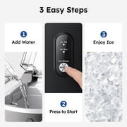 Simzlife 35lbs/24H Nugget Ice Maker Countertop,Portable Pebble Crushed Soft Chewable Ice Maker Machine with Self-Cleaning, Black
