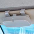 thumbnail image 3 of Estuche para gafas de sol para automóvil, organizador de almacenamiento de tapa dura con clip protector automotriz universal Abs con cierre magnético y abrazadera para tarjeta doble, blanco, 3 of 5