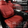 thumbnail image 2 of Coverado Red Car Seat Covers Full Set, Waterproof Premium Leather Front and Back Seat Protectors, Luxury Auto Interior Accessories, Universal Fit Most Cars Sedan SUVs Pick-up Trucks, 2 of 8