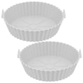 thumbnail image 1 of Lot de 2 Pots en Silicone pour Friteuse à Air Chaud avec Poignée Panier en Silicone Résistant à la Chaleur 8 Pouces Accessoires pour Friteuse à Air Four Micro-Ondes, 1 of 10