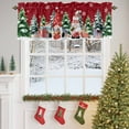 thumbnail image 4 of Merry Christmas Tree Valances for Windows, 54 x 18in, Green Trees Xmas Gift Winter Snowflake Red Rod Pocket Kitchen Valance Curtain Light Filtering Window Treatments for Living Room Bedroom, 1 Panel, 4 of 7