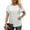 White, variant on Beecarchil Women Casual Ruffle Short Sleeve Tops Summer Crew Neck Eyelet Shirts Flowy Dressy Tunic Blouses Black M