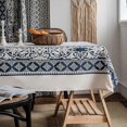thumbnail image 5 of Tablecloth,100% Cotton and linen Boho Rectangle Tablecloth, Handblock Print Floral Table Cloth for Dining Table Parties, Wedding, Christmas, Outdoor, 5 of 5