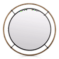 thumbnail image 1 of Bouclair Miroir Rond à Cadre en Bois Noyer, 1 of 5