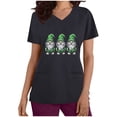 thumbnail image 3 of BiZtdJrK Women's St. Patrick's Day Scrub Tops Trendy Shamrocks Printed V Neck Short Sleeve Tshirts Casual Nursing Uniform Scrubs Shirts with Pockets Black XL Prime Day Sales Today 2025, 3 of 7