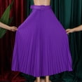 thumbnail image 3 of AURA Womens High Waist A Line Maxi Skirt With Belt Solid Color Office Commuter Elegant Skirt, 3 of 10