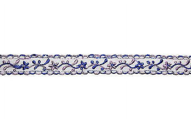 Lily 5/8" Yellow Orange Blue Embroidered Cotton Lace Trim Scalloped Edge By Yard