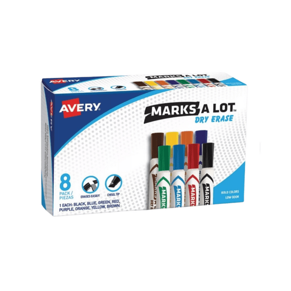 Marcadores para Pintarrón Blanco Avery Colores Surtidos 8 Piezas