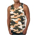 thumbnail image 2 of BiZtdJrK Ofertas de Hoy en Liquidación, Men's Basic Tank Top Camo Printed Summer Casual Sleeveless Shirts Quick Dry Lightweight Military Training Hiking Tops White XXXXL, 2 of 5