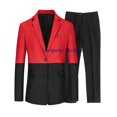 thumbnail image 1 of Color Blocked Custom Tailored Tuxedo Suit for Wedding Formal Events in Black, 1 of 7
