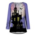 thumbnail image 4 of T-shirts Oversize pour Femmes 2023 Col Rond T-Shirts Imprimé Halloween Manches Courtes T-Shirt Blouse Hauts Costumes Halloween pour Femmes, 4 of 5
