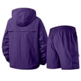 thumbnail image 5 of Evdexr Mens Tracksuit Hooded Full Zip Windbreakers & Cargo Shorts Golf Sets 2026 Summer Casual Drawstring Lightweight Drawstring Outfits with Pockets Purple L, 5 of 9