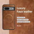 thumbnail image 3 of Decase Compatible with Google Pixel 7A Fashion Magnetic Case,Anti-Fingerprint PU Leather Phone Cover,Mag-Safe Case,Slim Fit Shockproof Protective Phone Case For Google Pixel 7A,Brown, 3 of 10