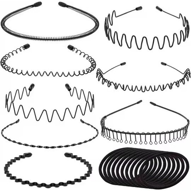 Diadema con ondas de hierro para hombres y mujeres, diadema deportiva invisible coreana, flequillo, horquilla rota, horquilla