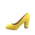 thumbnail image 2 of Songful-3 Women's Fashion Patent Faux Suede Round Toe Chunky Heel Slip On Pump Dress Shoes, 2 of 2