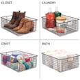 thumbnail image 4 of Metal Wire Food Storage Basket Organizer with Handles for Kitchen Cabinets Pantry Shelf Bathroom Laundry Room Closets Garage - Concerto Collection - 2 Pack - Bronze, 4 of 8