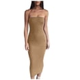 thumbnail image 2 of Fridja Robe d'Été Sans Manches pour Femmes, Longue, Ajustée, Couleur Unie, 2 of 5