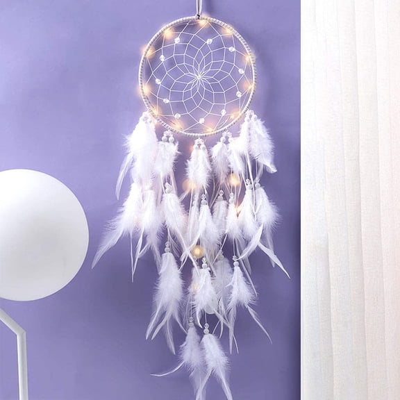 Dream Catcher, Feather Dreamcatcher, Dream Catcher With Led Light, Handmade Dream Catcher For Kids Bedroom Wall Hanging Decoration Blessing Gift And Wall Hanging Home Decor Ornaments Craft