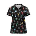 thumbnail image 6 of Whosucclay Snowflake Lights Pattern Polo Shirts, Quick Dry Half-Zip Lightweight Golf Polo Tops for Tennis Bowling Outdoor Activities Elastic Size Large, 6 of 10