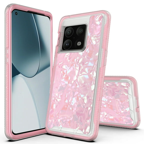 OnePlus 10 Pro 5G Case, Rosebono Hybrid Graphic Design Pattern Hard Back Pannel Cover Case For OnePlus 10 Pro 5G (Pink Shell)