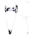 thumbnail image 4 of Anime Cute Cow Print Bikini Bodysuit Sexy Halter Backless Sexy Micro Lingerie, 4 of 12