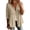 #409-Khaki, variant on Craaazy Women's Plus Size Casual Linen Blend Top, V Neck 3/4 Sleeve Solid Color Button Up Blouse, Comfortable Shirt for Everyday Outfits