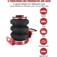 thumbnail image 2 of 3 Ton/6600 lbs Air Jack Pneumatic Jack, 3-5S Fast Lifting for Car Repair, Brass Valve, 2 of 7