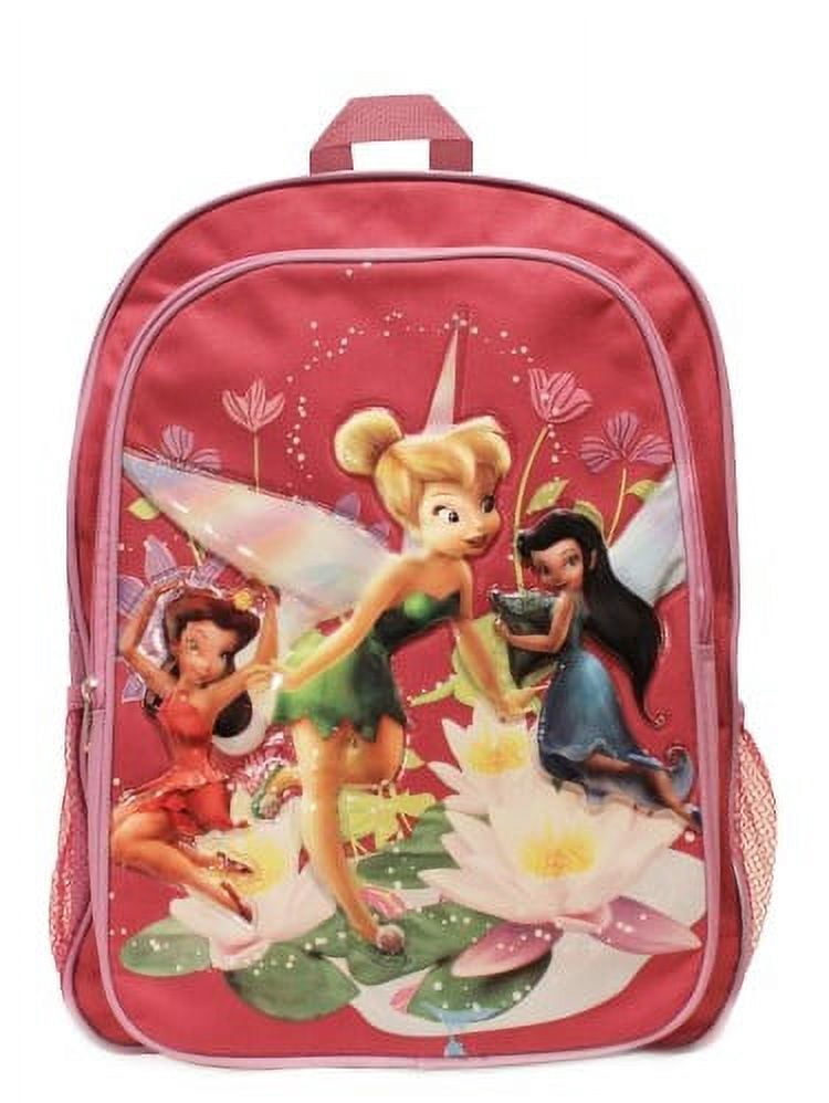 Disney Fairies Large Pink Backpack 16 Inches TinkerBell School bage for age 5 years and Up