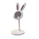 thumbnail image 2 of Soporte ajustable para teléfono Bunny – Elevador telescópico, diseño de conejo de Pascua, plástico, blanco azul rosa, base estable para tableta móvil, 2 of 6