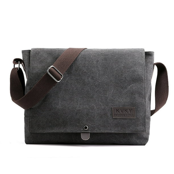 Bolso bandolera vintage de lona, bolso bandolera de trabajo, bolso informal, multifuncional, ligero, para hombre