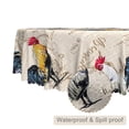 thumbnail image 2 of TTQYFNM Rooster Round Tablecloth 70 Inch Vintage Rooster Farm Animals Pattern Circular Table Cloth Spill Proof Oil Proof Fabric Table Cover for Kitchen Dining Room Indoor Outdoor Party Decor C108, 2 of 3