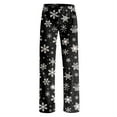 thumbnail image 4 of WTOBBY Women's Anime Print Pajama Pants, Casual Sleepwear with Drawstring Elastic Waist, Comfortable Straight Leg Design for Yoga and Holiday Christmas Print for Home Use,Black L, 4 of 7