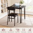 thumbnail image 4 of 3 Pcs Dining Table Set for 2 Small Square Kitchen Table with 2 Upholstered Chairs Space-Saving Wood Dinette for Apartment Home Office Breakfast Nook, 4 of 8